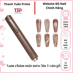 Nam Châm Mắt Mèo 3 in 1 Cán Gỗ