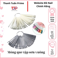 Móng Que Tập Sơn Vuông – Bảng Màu Nail 50 Tips (Trắng/Đen/Trong/Đục) Trưng Bày Màu Sơn