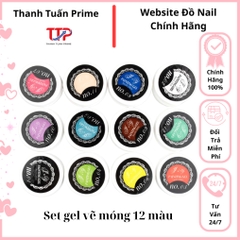 Set Gel Vẽ Móng 12 Màu Painting Gel – Gel Vẽ Nét, Ombre, Nail Art Chuyên Nghiệp