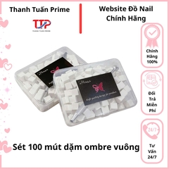 Hộp 100 Mút Dặm Ombre Nail Kèm Cán Gắn Mút