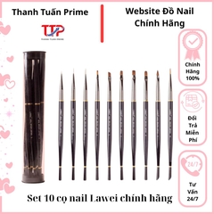 Bộ 10 Cọ Nail Lawei Chính Hãng Đầy Đủ Đầu Cọ Chuyên Dụng