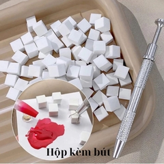 Hộp 100 Mút Dặm Ombre Nail Kèm Cán Gắn Mút