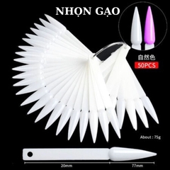 Móng Que Tập Sơn Nhọn 50 Tips – Bảng Màu Nail (Đen / Trắng / Trong / Đục) Trưng Bày Nail Art