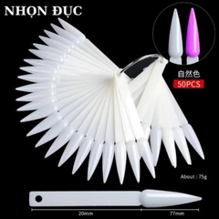 Móng Que Tập Sơn Nhọn 50 Tips – Bảng Màu Nail (Đen / Trắng / Trong / Đục) Trưng Bày Nail Art