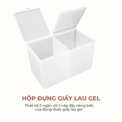 Hộp Đựng Giấy Lau Gel 2 Ngăn Có Nắp – Phân Loại Hồng / Trắng