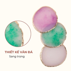 Đá Pha Sơn Gel Nail Art Cao Cấp – Bảng Trộn Gel Vân Đá Viền Kim Loại Sang Trọng