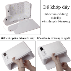 Máy Hơ Gel UV/LED SNRQI T8 72W 60 Bóng Tháo Đế Hơ 2 Tay