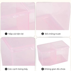 Hộp Đựng Giấy Lau Gel 2 Ngăn Có Nắp – Phân Loại Hồng / Trắng