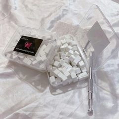 Hộp 100 Mút Dặm Ombre Nail Kèm Cán Gắn Mút