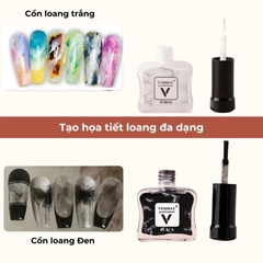 Cồn Loang Vinimay Trắng Đen Trong Suốt Tạo Hiệu Ứng Loang Nail Nghệ Thuật