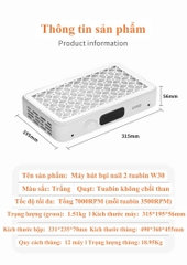 Máy Hút Bụi Nail SNRQI W-30 2 Tuabin Không Chổi Than