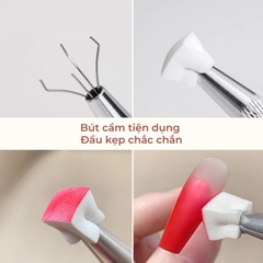 Hộp 100 Mút Dặm Ombre Nail Kèm Cán Gắn Mút