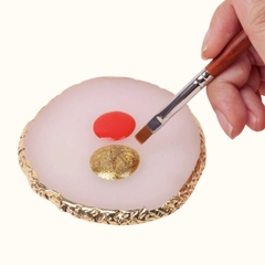 Đá Pha Sơn Gel Nail Art Cao Cấp – Bảng Trộn Gel Vân Đá Viền Kim Loại Sang Trọng