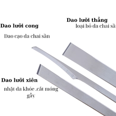 Bộ Dao Lấy Khóe Móng 3 Cây – Dao Lưỡi Cong, Thẳng, Xiên Chuyên Dụng Pedicure
