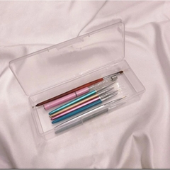 Hộp Nhựa Đựng Cọ Nail Trong Suốt 19x8cm