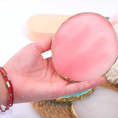 Đá Pha Sơn Gel Nail Art Cao Cấp – Bảng Trộn Gel Vân Đá Viền Kim Loại Sang Trọng