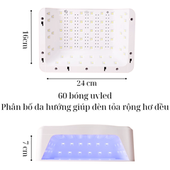 Máy Hơ Gel UV/LED SNRQI T8 72W 60 Bóng Tháo Đế Hơ 2 Tay