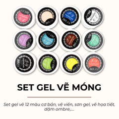 Set Gel Vẽ Móng 12 Màu Painting Gel – Gel Vẽ Nét, Ombre, Nail Art Chuyên Nghiệp