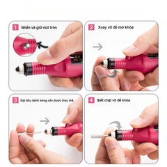 Máy Mài Móng Mini Cầm Tay Đa Tốc Độ Kèm Bộ Đầu Mài