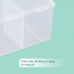 Hộp Đựng Giấy Lau Gel 2 Ngăn Có Nắp – Phân Loại Hồng / Trắng