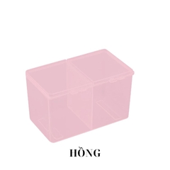 Hộp Đựng Giấy Lau Gel 2 Ngăn Có Nắp – Phân Loại Hồng / Trắng