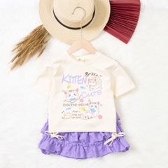 Bộ cotton trẻ em - bé gái G001 4/12 TS05