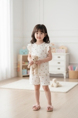Bộ cotton trẻ em - bé gái G006 9mM/5T