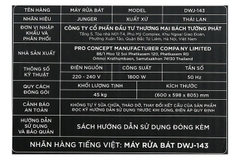 Máy rửa chén độc lập Junger Leopard DWJ-143