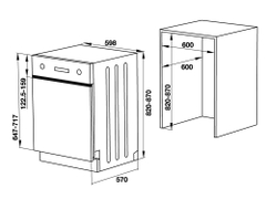 Máy rửa chén bát bán âm Hafele HDW-HI60B 15 bộ (533.23.210)
