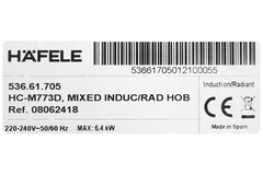 Bếp từ hồng ngoại 3 vùng nấu lắp âm Hafele HC-M773D (536.61.705)