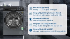 Máy giặt Aqua Inverter 8.5 kg AQD-A852J.BK