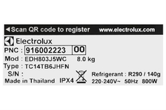 Máy sấy bơm nhiệt Electrolux UltimateCare 8 kg EDH803J5WC
