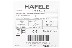 Máy hút mùi âm tủ Hafele HH-TI60D (539.81.083)