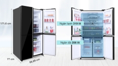 Tủ lạnh Sharp Inverter 525 lít Multi Door SJ-FXP600VG-BK