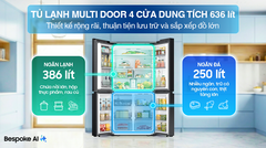 Tủ lạnh Samsung Inverter 636 lít Multi Door Bespoke RF65DB990012SV