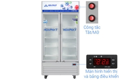 Tủ mát 2 cánh Hòa Phát Inverter 526 lít HSR D8526