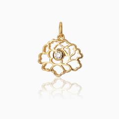 Charm - Hoa mẫu đơn - Vàng đá trắng (Tang Flower)