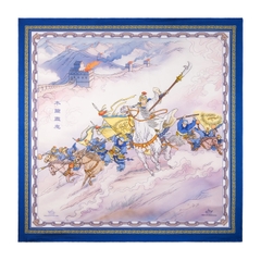 Khăn lụa Mộc Lan - 2 mặt - Xanh và Đồng