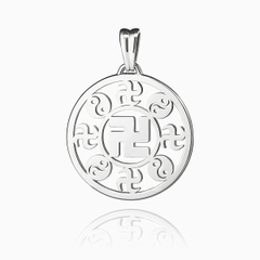 Dây chuyền Chữ Vạn - Vàng trắng 18K - 25 mm - 22"