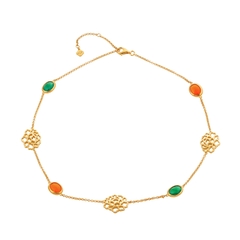 Dây chuyền - Mẫu đơn màu vàng 16"