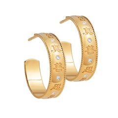 Bông tai Kỳ Diệu Chân Thiện Nhẫn - Size lớn - Vàng