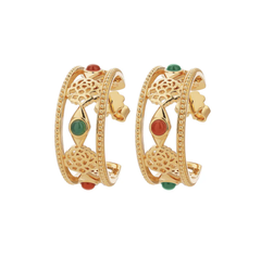 Khuyên tai - Hoa Mẫu Đơn (Golden Tang Peony Hoop)