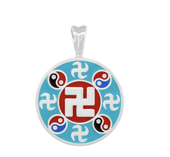 Mặt dây chuyền hình tròn (Wan Enamel Teal - Silver 20mm)