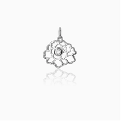 Charm - Hoa mẫu đơn - Bạc đá trắng(Tang Flower)