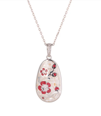 Dây chuyền (Plum Blossom Mosaic Mother of Pearl) - Màu bạc