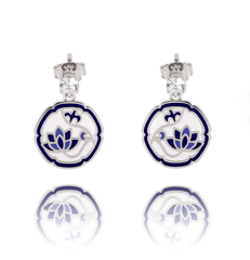 Khuyên tai - tròn (Blue and White Lotus)