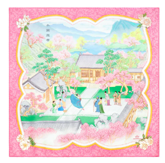 Khăn lụa vuông 91,5 (Mulan - Pink & Sky Blue)