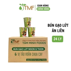 Bún gạo lứt ăn liền ly thùng 24ly x 65g dành cho người tiểu đường, ăn kiêng, ăn chay