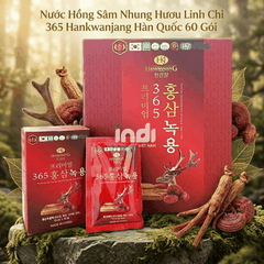 Nước Hồng Sâm Linh Chi Nhung Hươu Hàn Quốc Hankwanjang Premium 365 Korean Red Ginseng & Deer Antler 60 Gói
