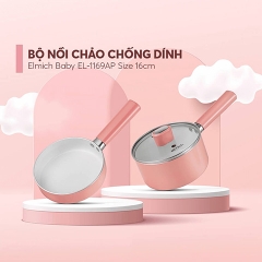 Bộ nồi chảo chống dính Ceramic Elmich Baby